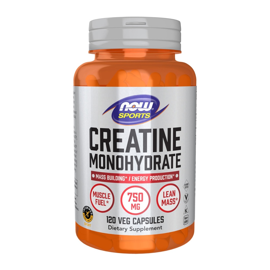 Now Foods Sports Nutrition, Creatine Monohydrat 750 mg, Mass Building * / Energy Production *, 120 Veg kapsler