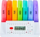 e- Pill 4 gange om dagen x 7 dag Ugentlig Pill Organizer, Vitamin og Medicin Pill Box Reminder - med Timer