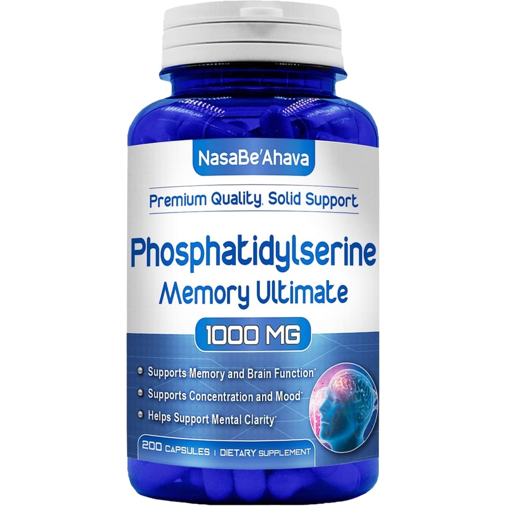 Hukommelseskompleks til Hjerne Support 124; Phosphatidylserin Supplement med Hukommelse og Fokus Kompleks med Ginkgo Biloba DMAE Rosemary og Gotu Kola Buddy 124; Made and Testede USA (66 Day Supply)