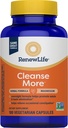 Renew Life Detox Cleanse Mere, Reduces Bloating and Restores Regularity, Overnatning Forstoppelse Relief, Soja, Mælk og glutenfri, 100 kapsler