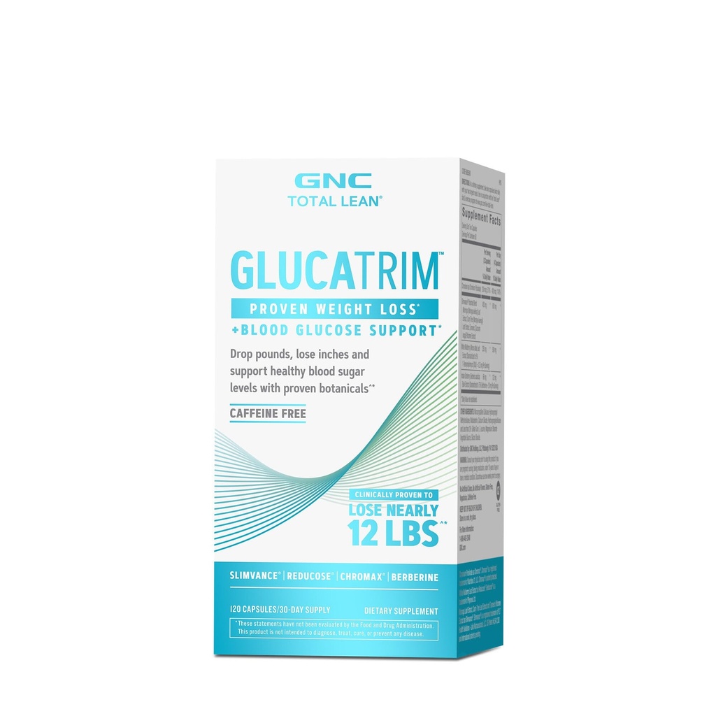 GNC Total Lean GlucaTrim, 120 Kapsler, Koffein Free, 60 Servere