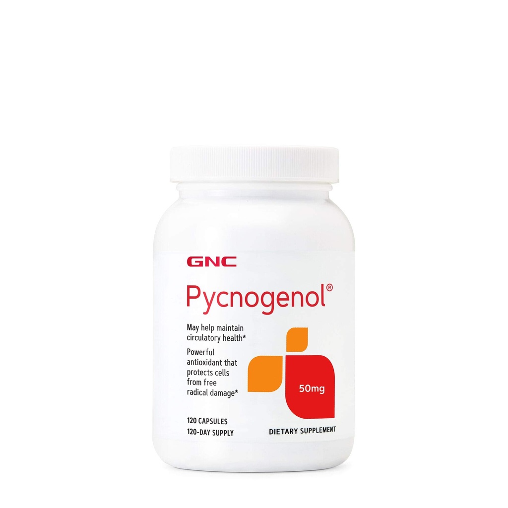 GNC Pycnogenol 50mg, vedligeholder kredsløbssundhed, 120 kapsler