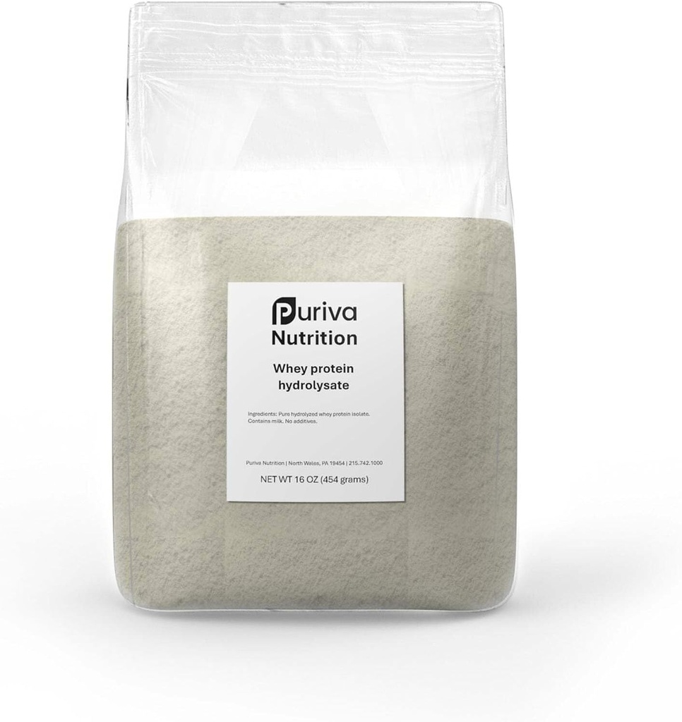 Protein Powder, Hydrolyzed Whey Protein Isolate, Plain, 1 Pound