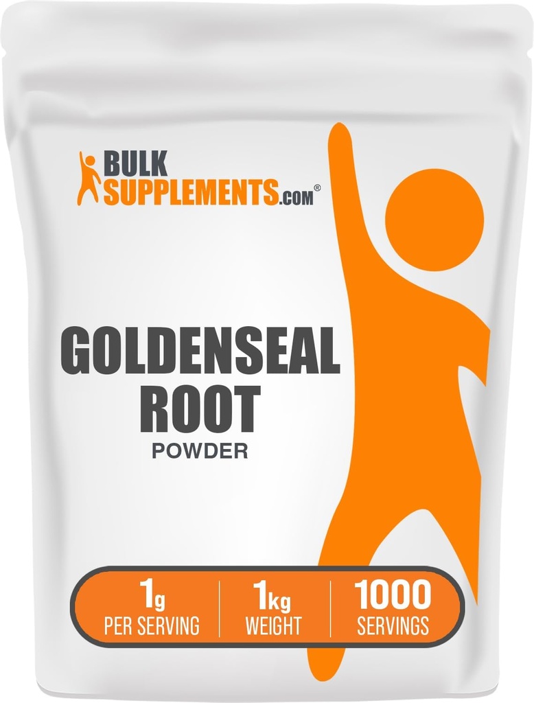 BulkSupplements.com Goldenseal Powder - Herbal Supplement, Sourced from Goldenseal Root - Vegan & Gluten Free, 1g per Serving, 1kg (2,2 lbs) (Pack of 1)