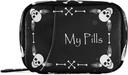 Halloween Min Pill Box 7 Dag Skull Pill sag Travel Pill Organizer Bag med lynlås Portable ugentlige sag Kompakt størrelse for Vitamin Supplement Holder