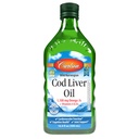 Carlson - Cod Lever Oil, 1100 mg Omega- 3s, Wild- Fanget Norwegian Arctic Cod- Lever Oil, Sustainable Sourced Nordic Fish Oil Liquid, Unflavored, 500 ml (16,9 Fl Oz)