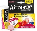 Vitamin C 1000mg (per servering) - Airborne Meget berry Effervescent tabletter (10 Tæl i en kasse), Glutenfri immunsupport, med vitaminer A C E, ZINC, Selenium, Echinacea & Ingefær