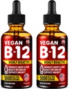 Pakke af 2 - B12 Sublingual 5000 mcg dråber - Made in USA - Vegan B12 Vitaminer for energi, Mood & Memory - Meget biotilgængelige Sublingual Drops - Methylcobalamin for kvinder & mænd - 2 fl. oz.