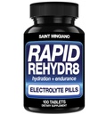 Hurtig Rehydr8 Electrolyte Tablets 100 Kapsler - Hydration Pills Hjælp til forebyggelse af krampe og støtte Muskel Udholdenhed og Inddrivelse - 100 Let at synke kapsler