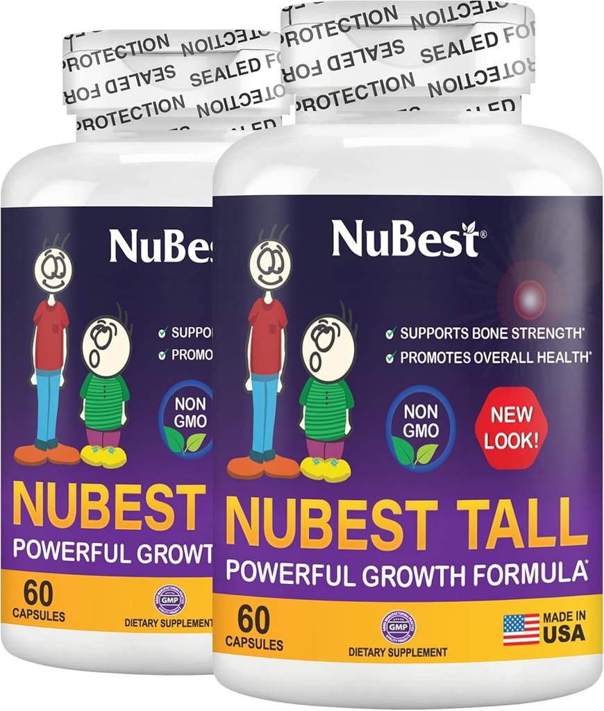 NuBest Tall; Support Bone Strength, Bone Health, Forbedret immunforsvar og hele kroppen Wellness med Calcium, Collagen, og urter til alderen 5 + & Teens Budding124; Pack 2 Budding124; 2 Months Supply