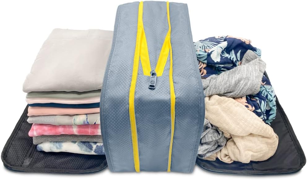 Biaggi Ultimate Compression ZipCube sæt af 2 - Expandable Travel Organizer tasker til kufferter, letvægts pakning cubes til kvinder & mænds rejse tilbehør