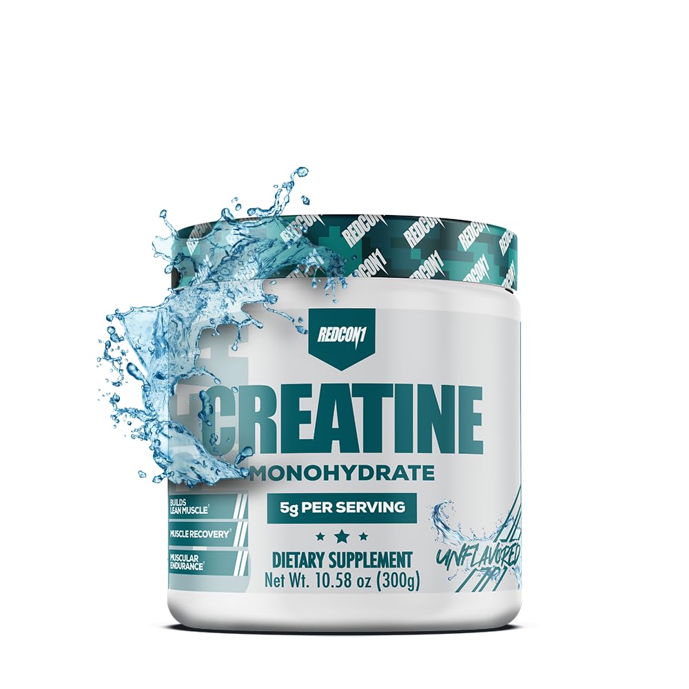 REDCON1 Creatinine monohydrat - Keto Friendly + Vegan Pre & Post Workout Supplement - Creatinine Powder til støtte Inddrivelse & Atletisk ydeevne (60 Servere)