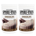 NaturesPlus SPIRU- TEIN, Chocolate - 1.05 lbs, Pack of 2 - Plantbaserede Protein Shake - Ikke-GMO, Vegetar, Gluten Gratis - 34 Total Servering
