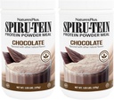 NaturesPlus SPIRU- TEIN, Chocolate - 1.05 lbs, Pack of 2 - Plantbaserede Protein Shake - Ikke-GMO, Vegetar, Gluten Gratis - 34 Total Servering