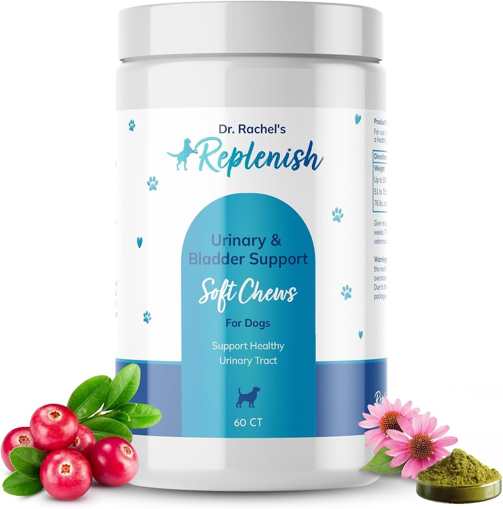 Replenish Urinary Tract Chews for Hunde - Cranberry Extract Chews - Hund UTI Treatment - Immunsystemet Boost - Hund Urinary Health Chews for Senior Hunde - Brege Support Chews - 60 Counts