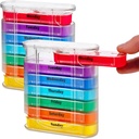 Medca Weekly Pill Organizer, Four Times- a- Day, pakke med 2 dispensere med Stackable AM / PM Compartments