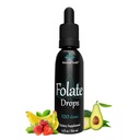 Folate Drops - 120 Servere, 2oz, Butterscotch Flavor, 500mcg L-5- MTHF Folinsyre supplement