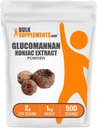 Bulkadditions.com Glucomannan Powder - fra Konjac Root Extract Powder, Glucomannan Kosttilskud - Gluten Free, 2g per Serving, 1kg (2,2 lbs) (Pack of 1)