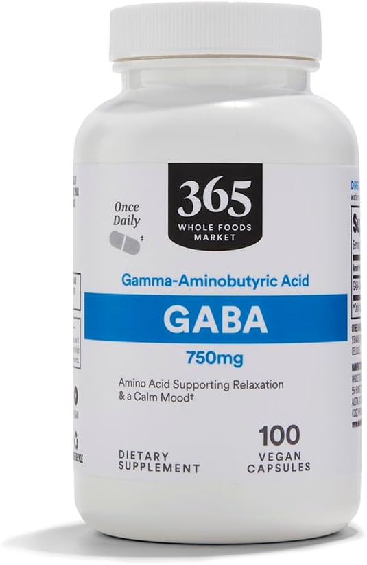 365 af Whole Foods Market, GABA 750Mg, 100 vegetariske kapsler