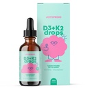 JoySpring Vitamin D3 Kids Drops med K2 - Flydende supplement til Calcium Absorption & fælles sundhed - 360 Servere (2 fl oz) - Vitamin D Kids Age 3- 18