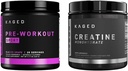 Kaged Pre Sport Pre Workout Powder Glacier Grape Creatin Monohydrat Mikroniseret Powder Bundle, Energy & Muscle Recovery Supplement Pack, 20 Servere Pre- Workout + 100 Servere Creatin
