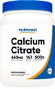 Nutricost Calcium Citrate Powder (500 Bedste) (Unflavored) - Pure Calcium Citrate, Ingen Fillers, Gluten Free (1.1lbs)