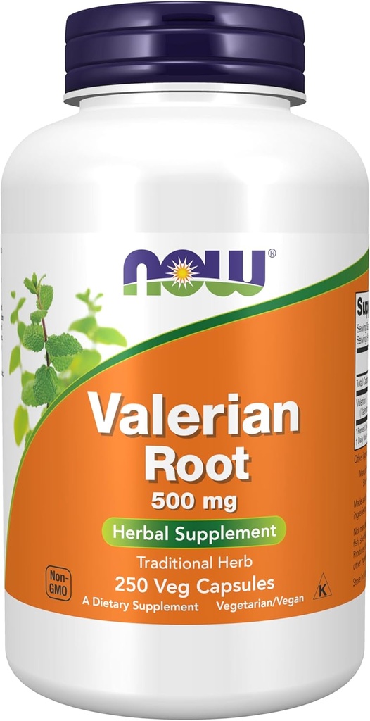 Now Foods Supplements, Valerian Root (Valeriana officinalis) 500 mg, Urtetilskud, 250 Veg kapsler