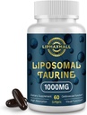Liposomal Taurine Supplement 1000mg, Høj Absorption Aminosyre til hjerte, nerve, hjerne, Visual (60 Softgels - 1 Pack)