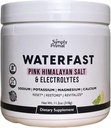 WATERFAST Keto Electrolyte Powder for Fasting and Hydration - Lemon Lime Flavor | Pink Himalayan Salt (Sodium), Potassium, Magnesium, Calcium | Sugar Free, Gluten Free, Soy Free