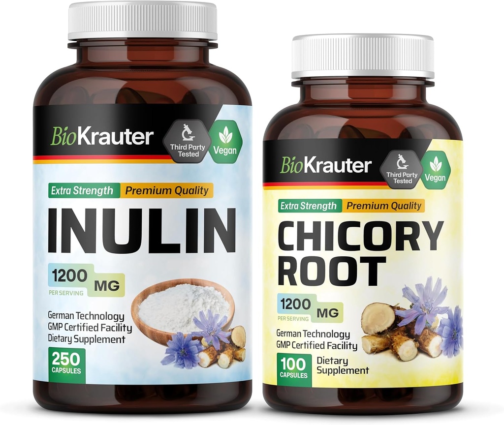 BIO KRAUTER Inulin 250 Kapsler & Cikorie 100 Kapsler