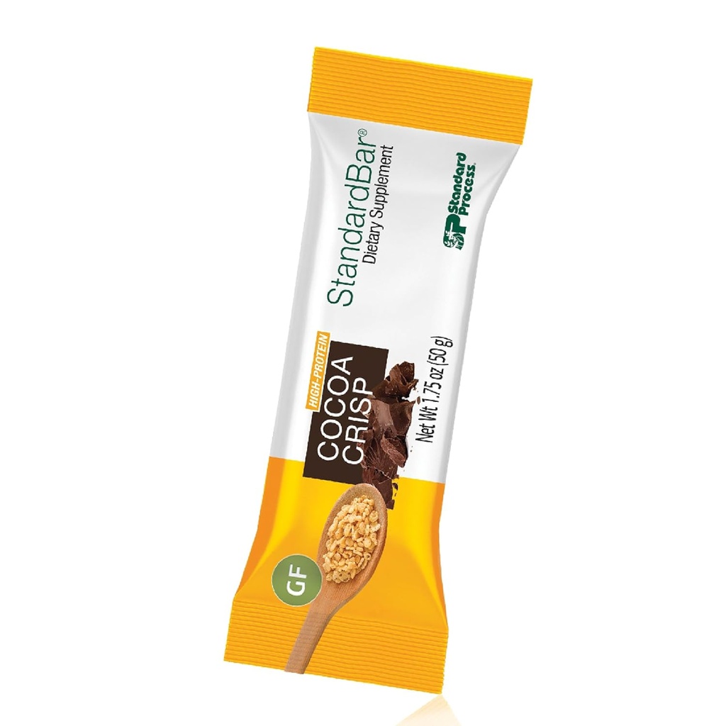 Standard Process StandardBar - Food Bar for Daily Energy Support - Nutrition Bar med Kulhydrater & Protein - Workout Snack Bar - Kakao Crisp, 18 Pack