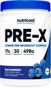Nutricost Pre- X Xtreme Pre- Workout Powder Complex, Blå Hindbær, 30 Servering, Vegetarisk, Non- GMO og Gluten Gratis