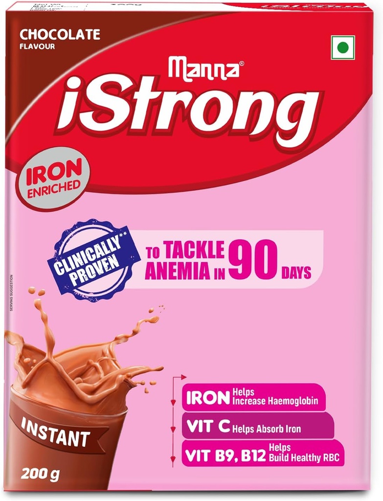 Manna i stærk 400 g jernfæstede kvinders sundhed drikke mix (chokolade) Jern supplement Iron Lock Formel med VIT C, B9, B12