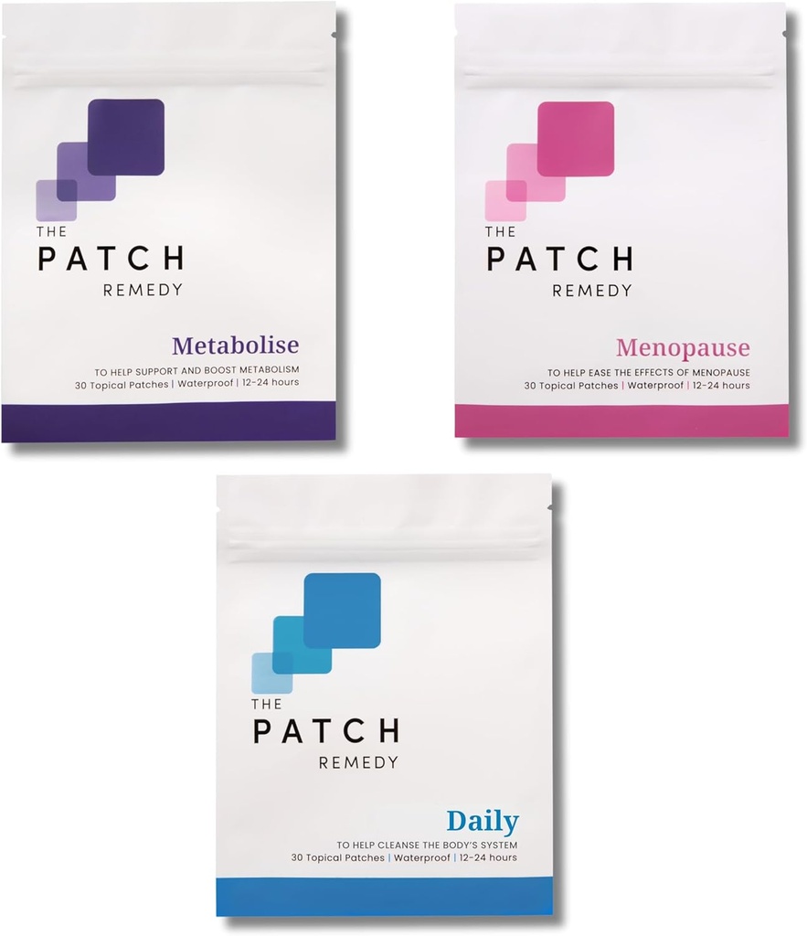 Patch Remedy Menopause Fitness Cleanse Kit - Menopause Patches, Daglig Cleanse Patch med Glutathione & Metabolise Patch