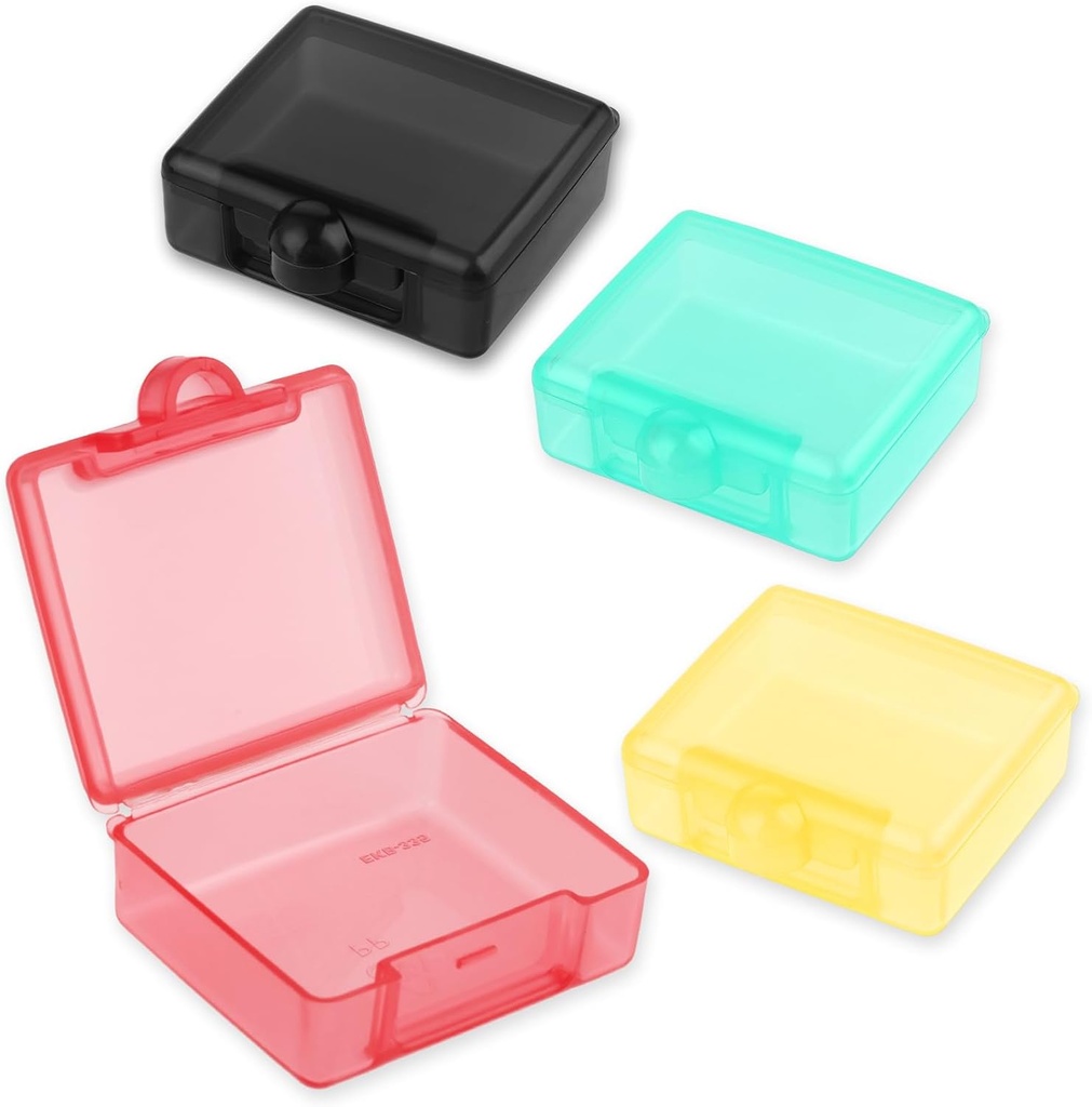 4 stk Lille Pill Box, Travel Pill Organizer Cute Bevis Pocket Pill sag Mini Portable Medicin Vitamin Box Clear Plastic Storage Mini Containers for Travel Vitamin Fish Oil Kosttilskud