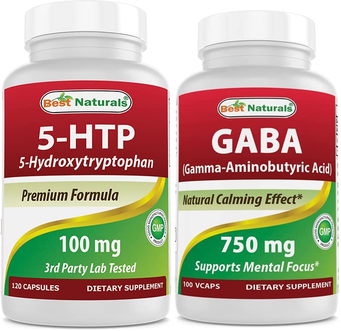Bedste Naturals 5- HTP (5- hydroxytryptophan) 100 mg & GABA 750 mg