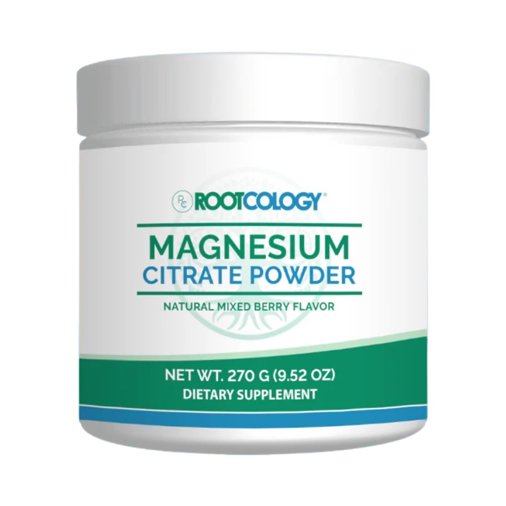 Rootkologi af Dr. Izabella Wentz; Magnesium Citrate Powder 124; 300mg Magnesium til afslapning og regularitet Support 124; Natural Mixed Berry Flavor; 124; 270g / 60 Servering