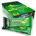 Green + Plusbar Energy, Natural, Gluten- Free Snack med Super Green, Superfoods & Mandel Butter, Vegan, Dairy- Free, Non- GMO, 10g Protein Meal Erstatning, 12 Pack