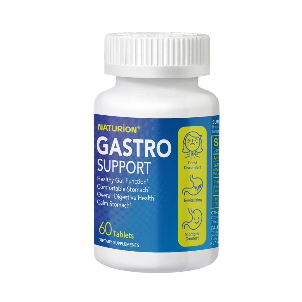 Gastro Support - fordøjelsestilskud med G- FOS Blend, Organic Ginger Root, Licorice Extract, Mastisk Gum & Pomegranat - Understøtter fordøjelsesmæssig Comfort & Gut Balance - 60 tabletter, 60 dages forsyning
