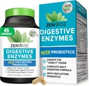 Zenvise sundhed fordøjelsesenzymer til Gut Health & Bloating Relief - Multi enzymer fordøjelse tillæg med Probiotika, Bromelain & Papaya til fordøjelsesstøtte - Mænd og kvinder - 45 Greve