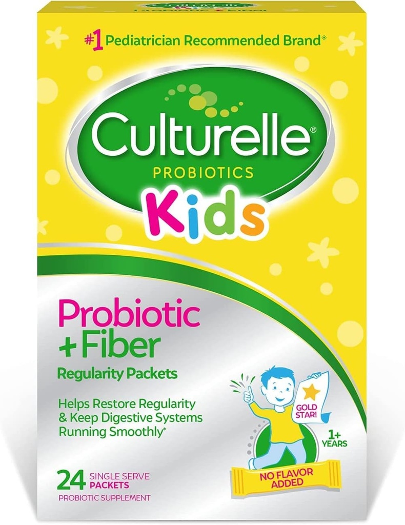 Kulturelle Kids Regularitet Probiotisk & Fiber Kosttilskud - Hjælper Gendannelse Regularitet & Holder Kids fordøjelsessystemer kører Smoothly * - Arbejder naturligt med Barnets Krop * - 24 enkelt pakker