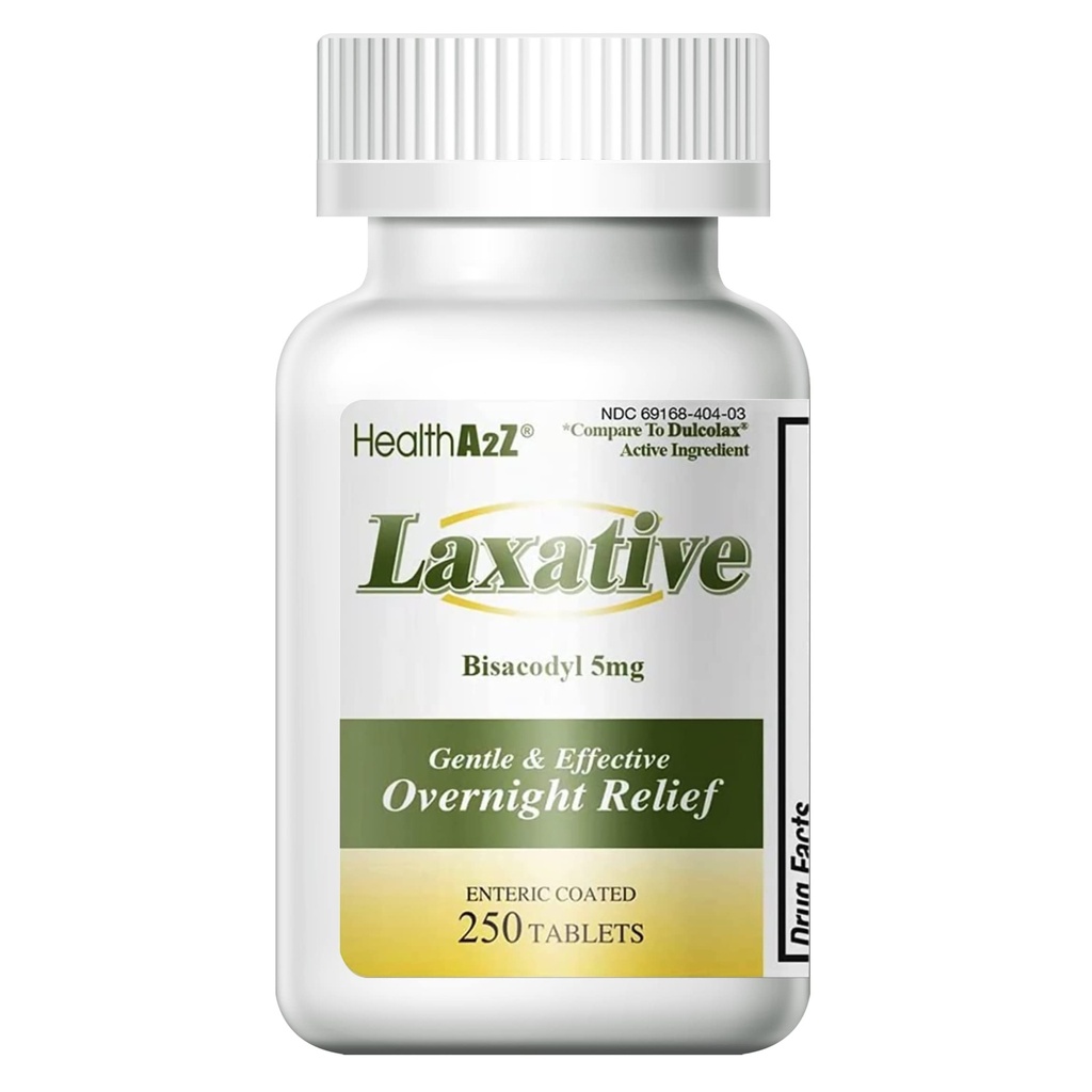 HealthA2Z Laxative Bisacodyl 5mg ttesmå 124; 250 Counts ttesmå 124; Let og hurtig overnatning Relief for obstipation
