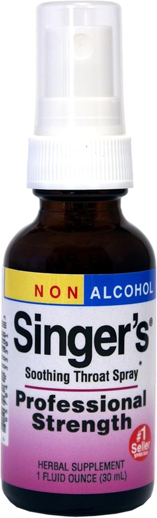 Urter Etc. Singers Saving Grace Professional Strength Non- Alkohol Spray - Urtestøtte til beroligende hals - Hals Comfort Spray med Yerba Mansa & Licorice - 1 fl oz (Om 75 Servere)