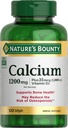 Nature 's Bounty Calcium 1200 mg med 1000 IE D3- vitamin - ben- health softgel, Calcium og D-vitamin supplement, Gluten Free, 2 softgel per dag, 120 ct (pakning med 1)