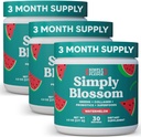Simply Blossom Nutrition Daily Green & Superfood Powder + Collagen + Probiotika til kvinders fordøjelsesmæssige sundhed & Bloating Relief. Hjælp dit helbred Bloom - 3 måneders levering - Watermelon