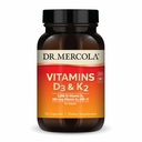 Dr. Mercola Vitaminer D3 & K2 Kosttilskud, 90 Servere (90 Kapsler), Understøtter hjerte sundhed, immunforsvar, ikke GMO, Soy Free, Gluten Free