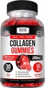 Kaya Naturals Collagen Gummies for mænd og kvinder Supplement 124; Nature Made Gummies - 1000 mg hydrolyseret Collagen, C-vitamin, Selen & Biotin, Strawberry Flavor - 30 Greve