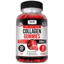 Kaya Naturals Collagen Gummies for mænd og kvinder Supplement 124; Nature Made Gummies - 1000 mg hydrolyseret Collagen, C-vitamin, Selen & Biotin, Strawberry Flavor - 30 Greve