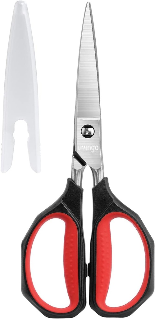 LIVINGO Køkken sakse tunge pligt: Madlavning Sakser Opvaskemaskine Safe Come Apart Sharp Smedet rustfrit stål Blade Utility Food Alt formål med at skære Fjerkræ kyllingekød Knogler Vegetabilske, 8,5 inches