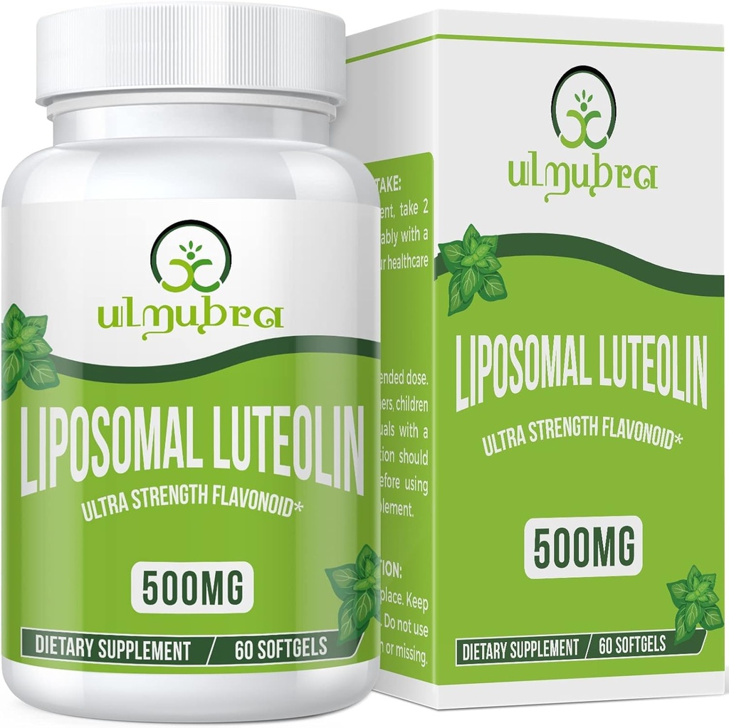 Liposomal Luteolin 500MG, Maksimal Absorption, Potent Flavonoid, 60 Softels, Luteolin Supplement, Non- GMO, Gluten Free